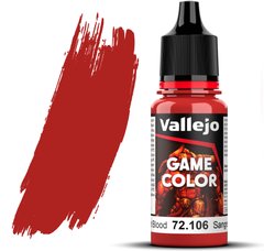 Яскраво червона кров (Scarlet Blood). Фарба акрилова, 72106 Vallejo Game Color - Color, 18 ml.