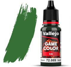 Зелений (Green). Фарба акрилова напівпрозора "чорнило", 72089 Vallejo Game Color - Ink, 18 ml.