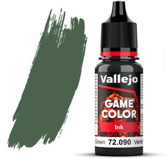 Чорний зелений (Black Green). Фарба акрилова напівпрозора "чорнило", 72090 Vallejo Game Color - Ink, 18 ml.
