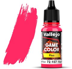 Флуоресцентний червоний (Fluorescent Red). Фарба акрилова, 72157 Vallejo Game Color - Fluo, 18 ml.