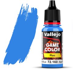 Флуоресцентний синій (Fluorescent Blue). Фарба акрилова, 72160 Vallejo Game Color - Fluo, 18 ml.