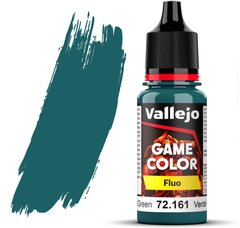 Флуоресцентний холодний зелений (Fluorescent Cold Green). Фарба акрилова, 72161 Vallejo Game Color - Fluo, 18 ml.