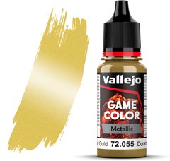 Полірований золотий (Polished Gold). Фарба акрилова з ефектом "металік", 72055 Vallejo Game Color - Metal, 18 ml.