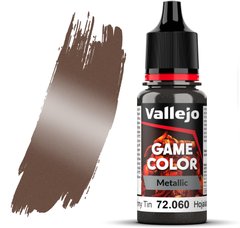 Жерсть (Tinny Tin). Фарба акрилова з ефектом "металік", 72060 Vallejo Game Color - Metal, 18 ml.