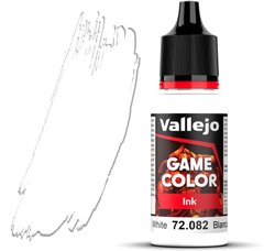 Білий (White). Фарба акрилова напівпрозора "чорнило", 72082 Vallejo Game Color - Ink, 18 ml.